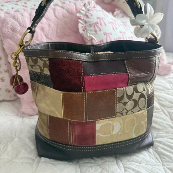Y2K Coach patchwork pink and brown purse/bag - Picture 3 of 6